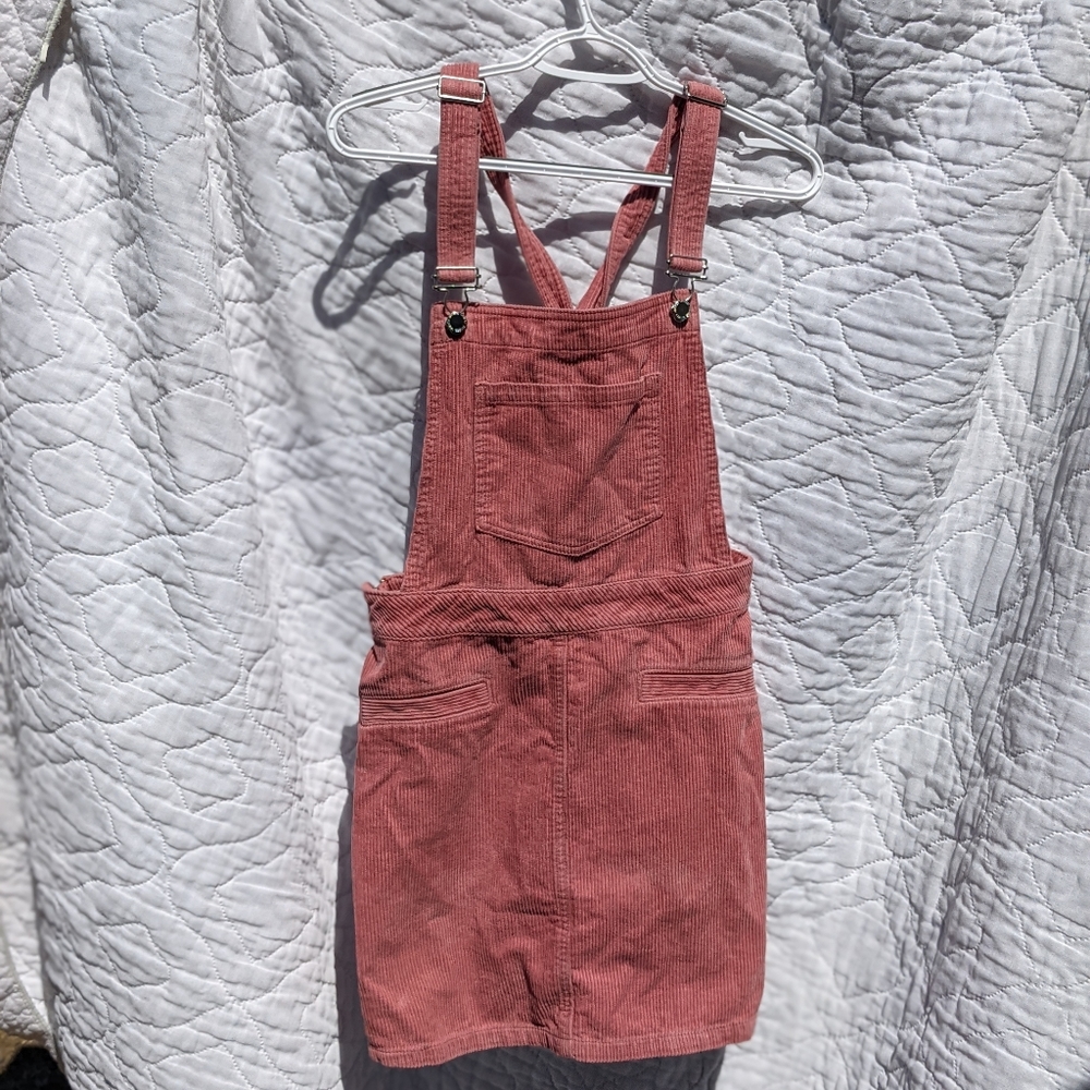🍭🐇 Coral Corduroy Overall Dress 🐕🌈